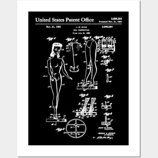 Barbie Doll Patent White Posters and Art